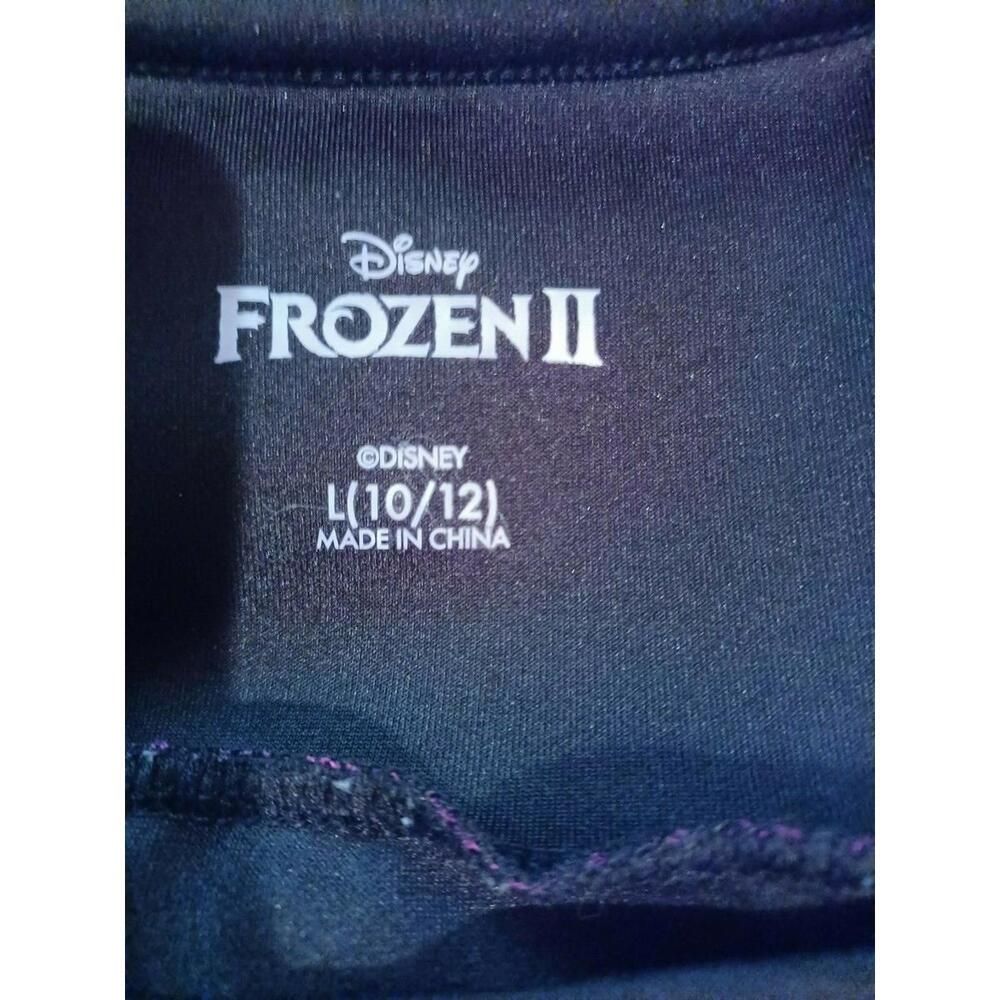 Disney Frozen II Black & Purple Dress With Lace Short Sleeve Size Large 10-12 - Picture 3 of 3
